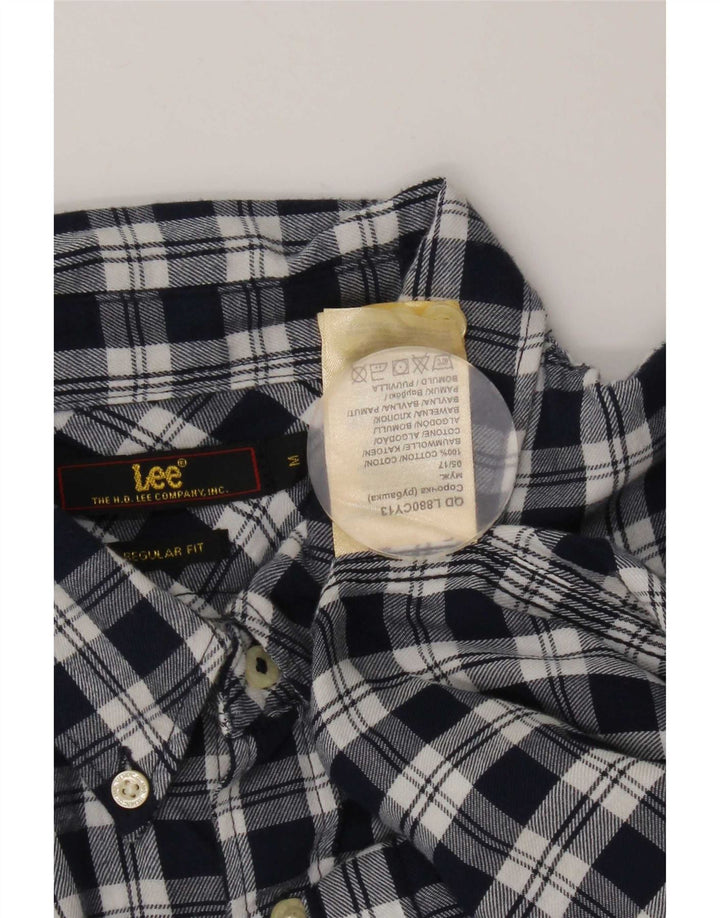 Camisa De Franela De Corte Regular De Algodón A Cuadros En Azul Marino Mediano Lee Hombre