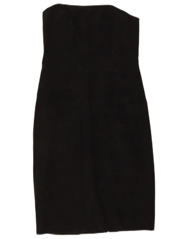 Intrend Womens Strapless Dress UK 8 Small Black Acetate