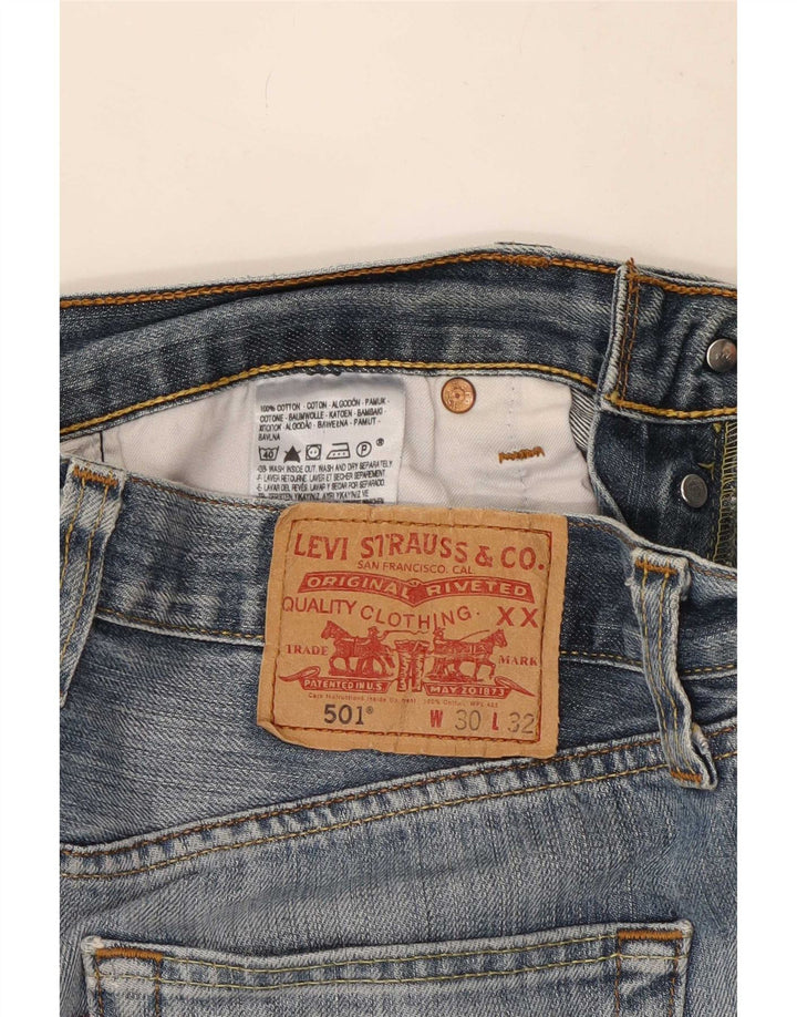 Levi's Jeans rectos desgastados 501 para hombre W30 L29 Algodón azul
