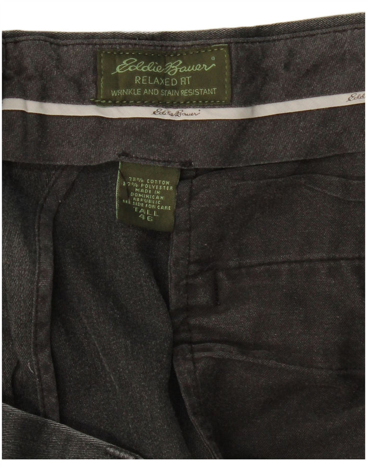 EDDIE BAUER Pantalón chino de corte relajado para hombre W46 L31 Algodón negro