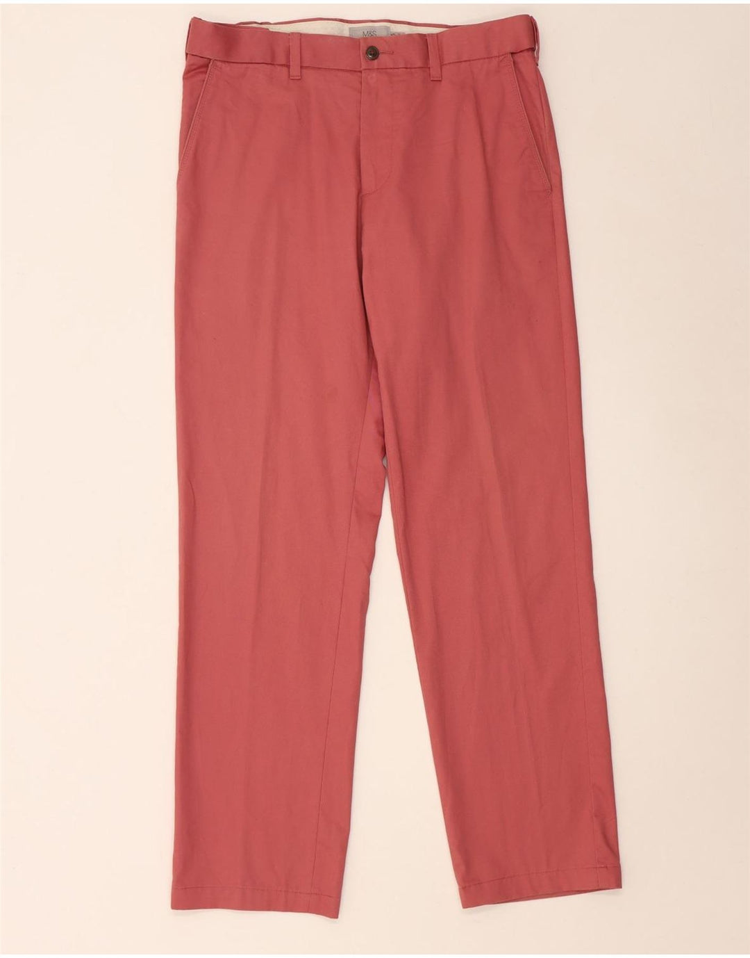 Marks & Spencer Pantalones chinos de corte regular para hombre W34 L31 Algodón rojo