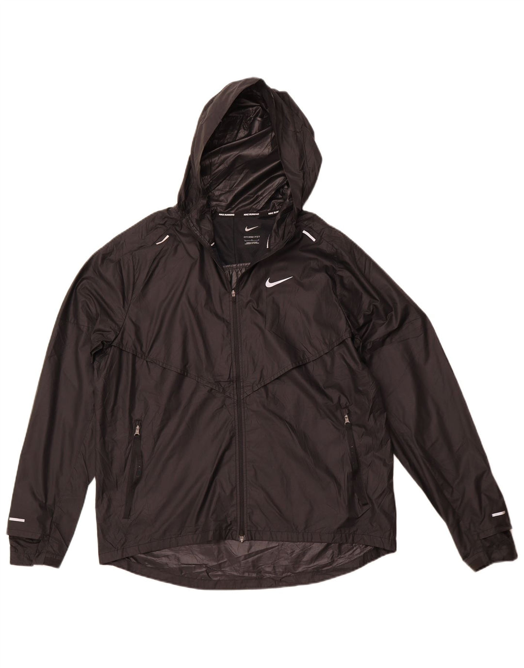 NIKE Chaqueta impermeable con capucha Storm-Fit para hombre UK 40 Large Poliéster negro