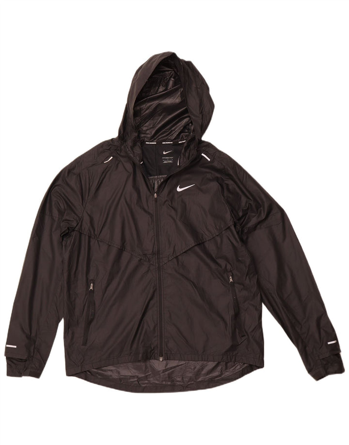 NIKE Chaqueta impermeable con capucha Storm-Fit para hombre UK 40 Large Poliéster negro