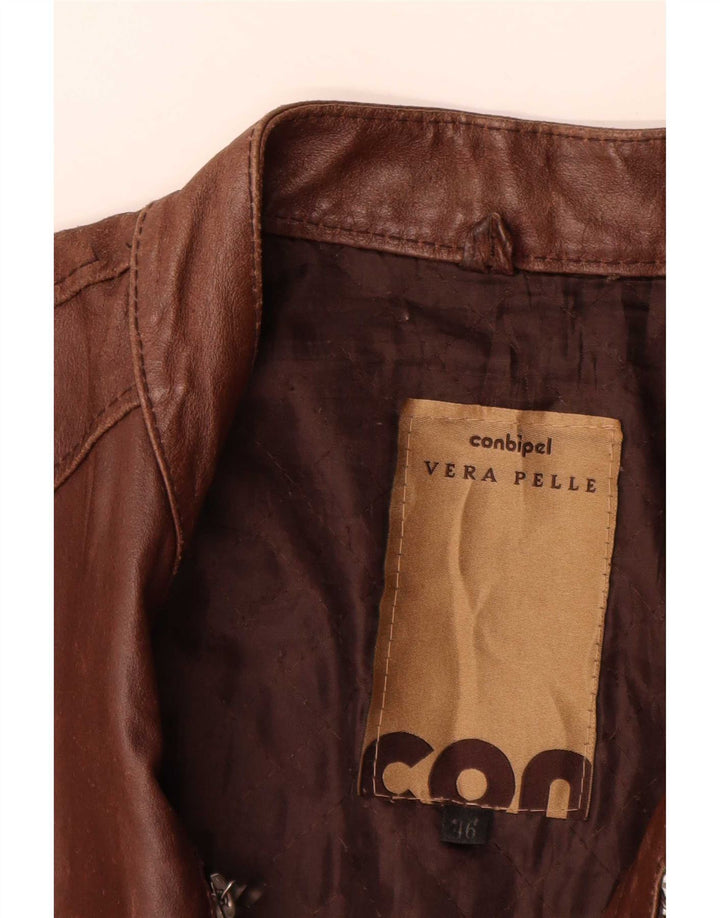 Conbipel Chaqueta de cuero para hombre IT 46 Small Cuero marrón