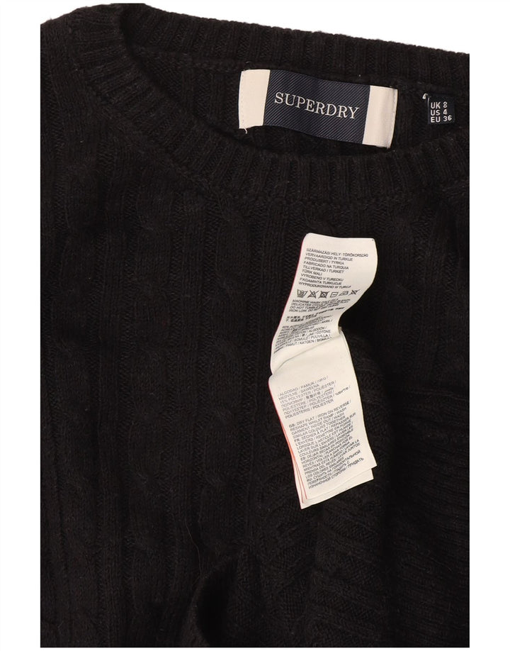 Superdry Suéter tipo jersey con cuello barco para mujer Reino Unido 8 Small Acrílico negro