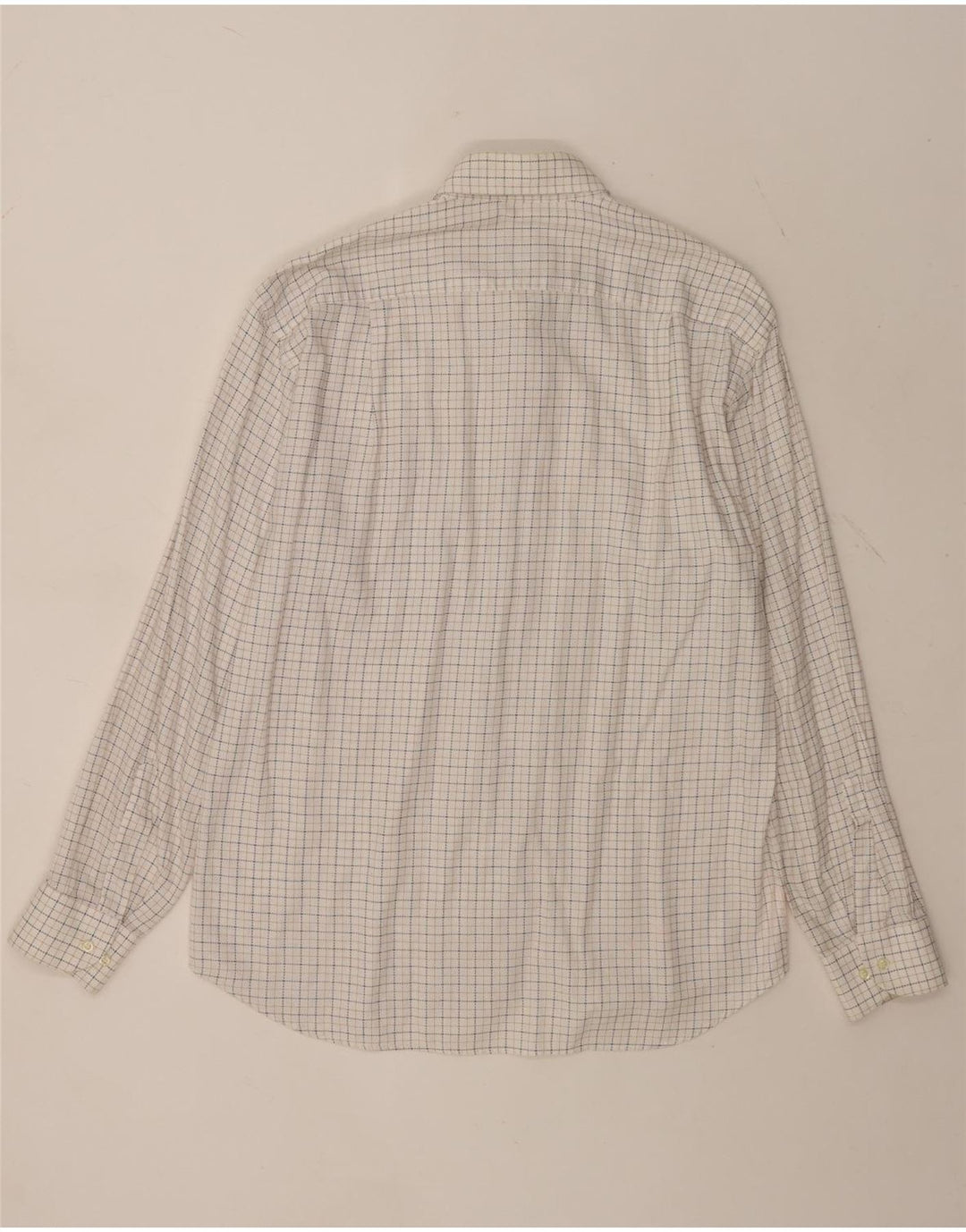 ROCCOBAROCCO Camisa para hombre Talla 41 16 Algodón a cuadros blanco grande