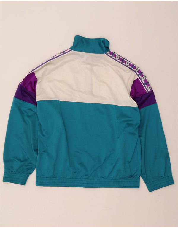 LOTTO Chaqueta superior de chándal con gráfico para hombre, color azul grande, color block