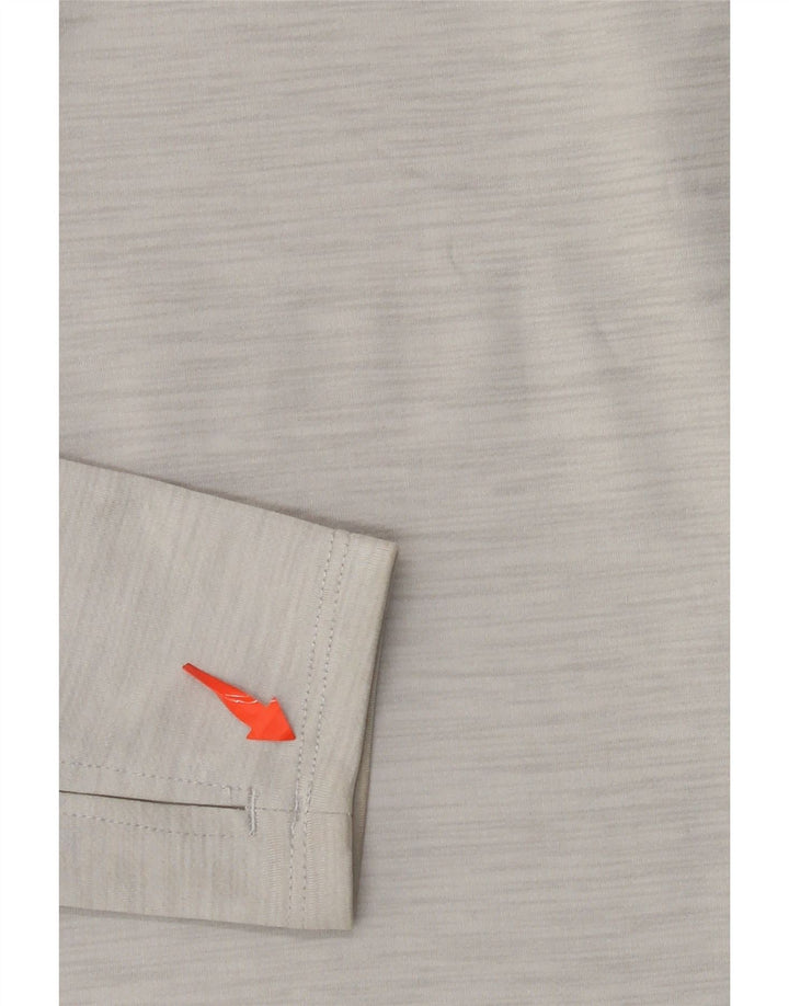 NIKE Hombre Dri Fit Zip Neck Jersey Chándal Top Pequeño Gris Moteado