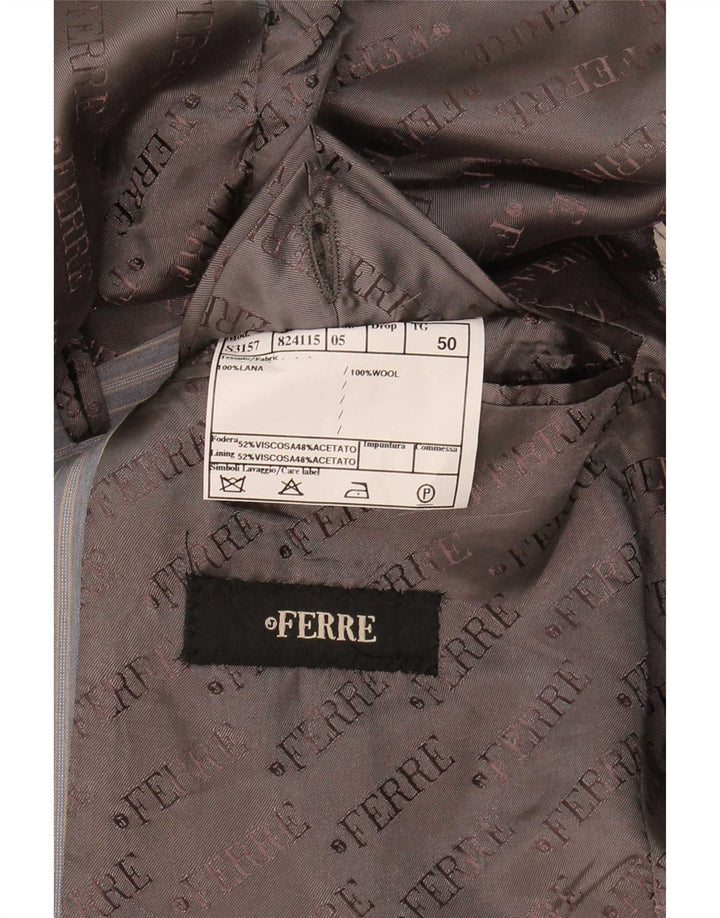 Ferre Traje de 2 piezas con 3 botones para hombre IT 50 Large W34 L33 Viscosa a rayas grises