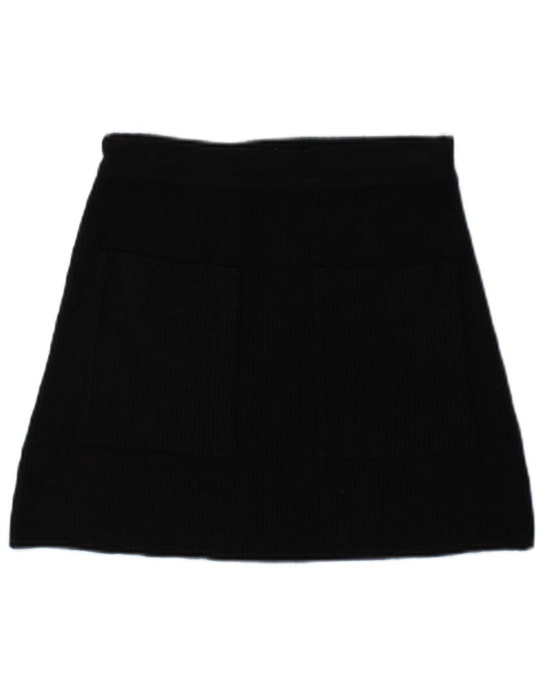 Zara Mujer Minifalda De Punto Pequeña W26 Viscosa Negra