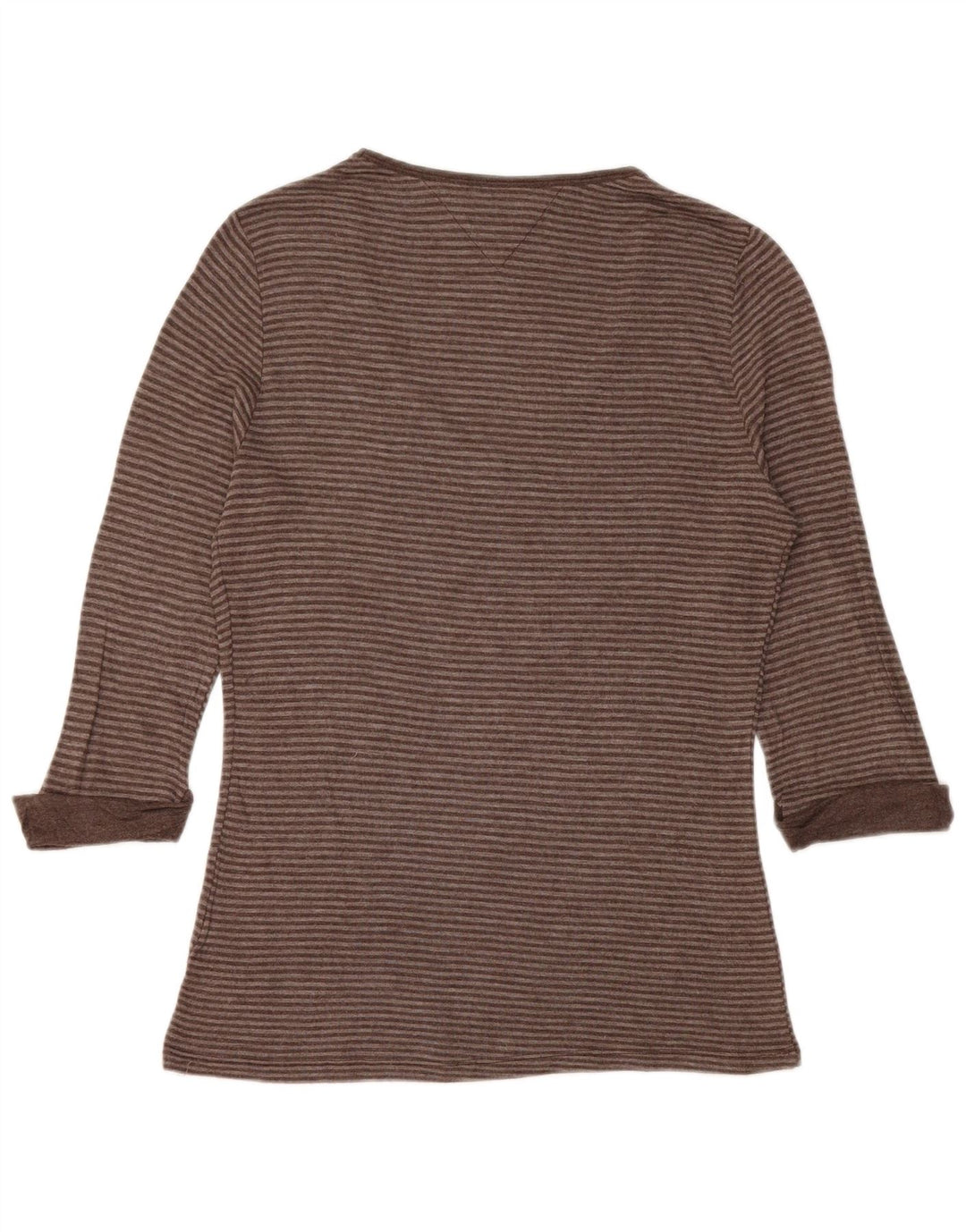 TOMMY HILFIGER Top para mujer manga 3/4 UK 44 Grande Marrón Rayas