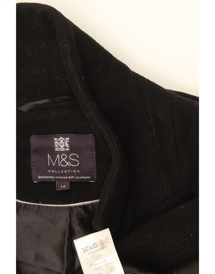 Marks & Spencer Abrigo para mujer UK 44 Grande Lana negra