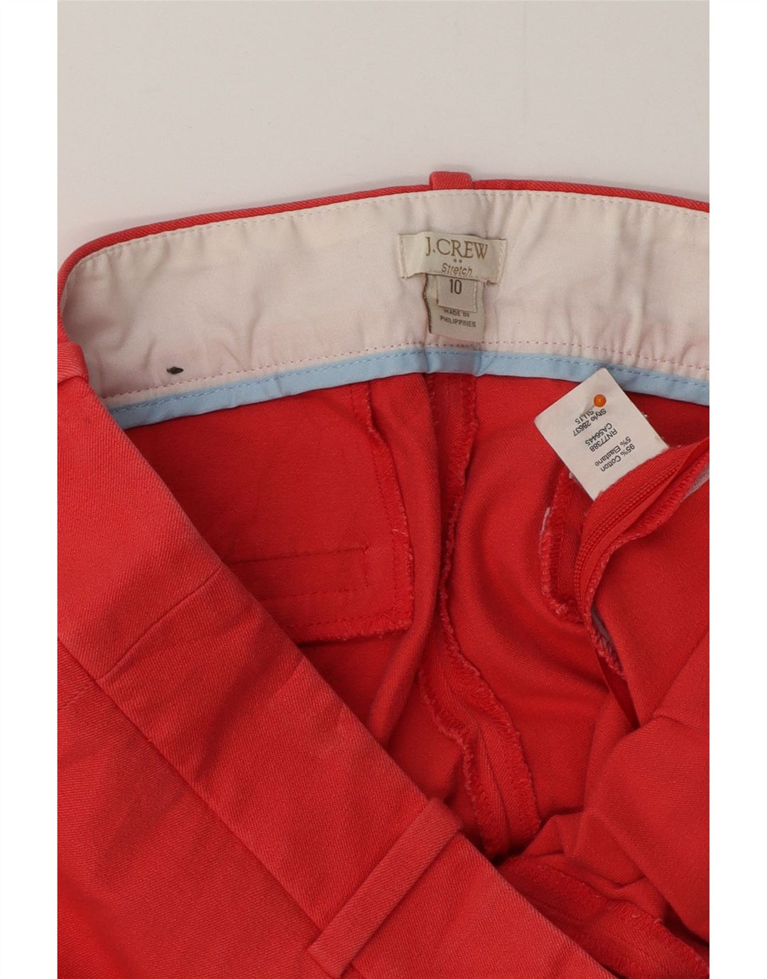 J. CREW Pantalones cortos ajustados para mujer US 10 Large W32 L25 Rojo