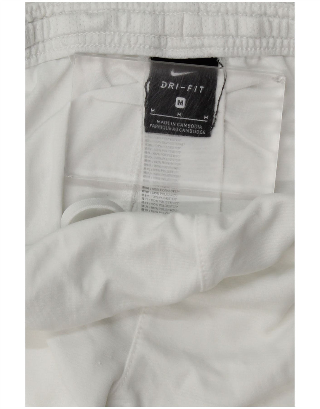 Pantalones cortos deportivos Nike Dri Fit para hombre poliéster blanco mediano