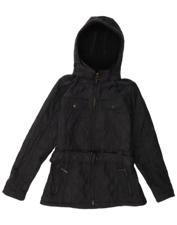 Barbour Chaqueta Acolchada Con Capucha Para Mujer UK 12 Poliamida Gris Medio