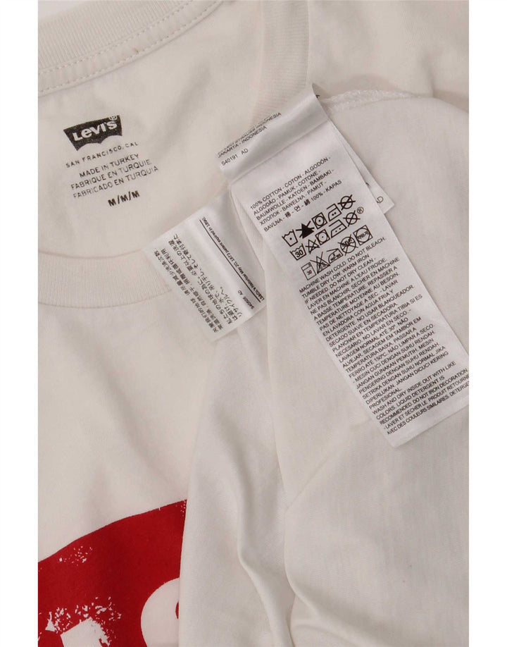 Levi's Camiseta gráfica para hombre Top mediano de algodón blanco
