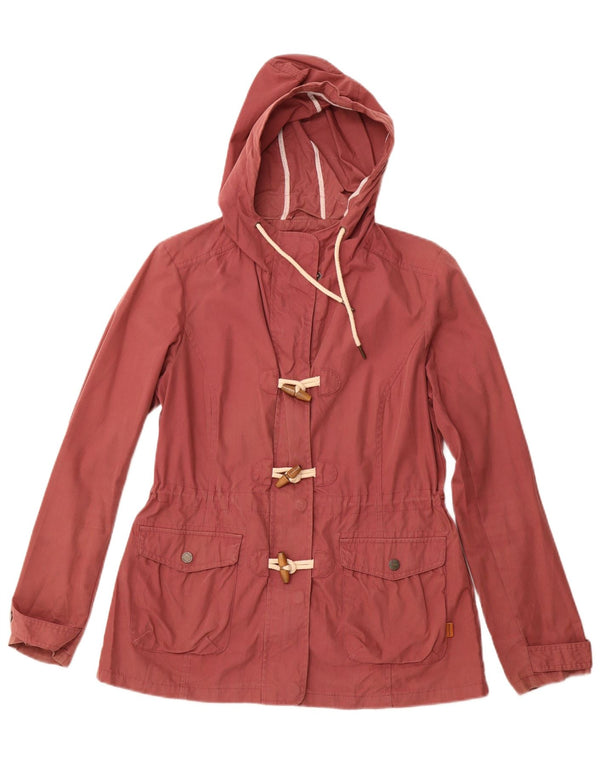 FAT FACE Chaqueta de lona con capucha para mujer UK 40 Algodón granate mediano