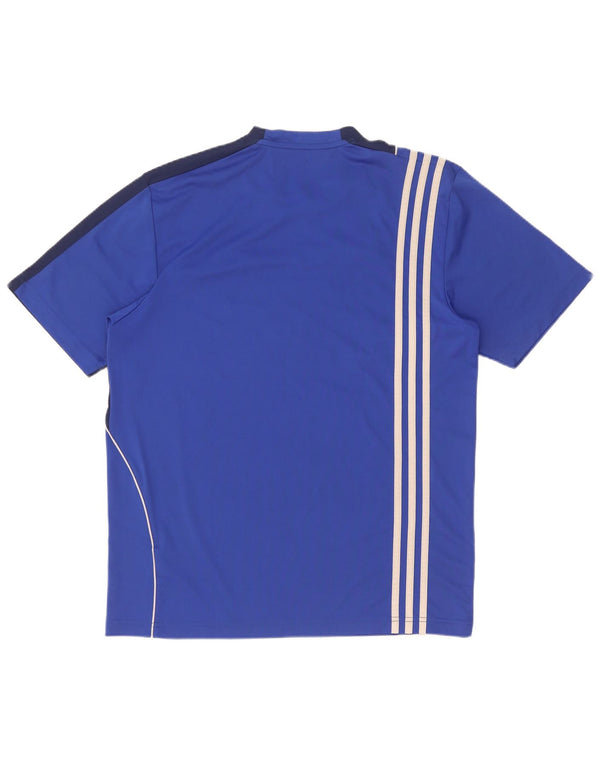 Adidas Camiseta gráfica Climalite para hombre UK 40/42 Medium Blue Colourblock