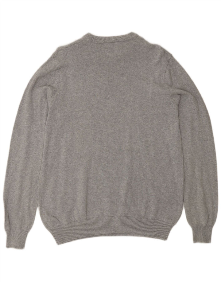 Marks & Spencer Jersey de cuello redondo para hombre de algodón gris medio