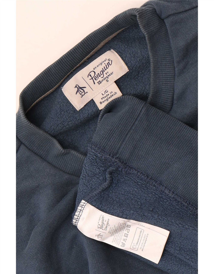 Penguin - Sudadera para hombre, color azul, talla grande, algodón