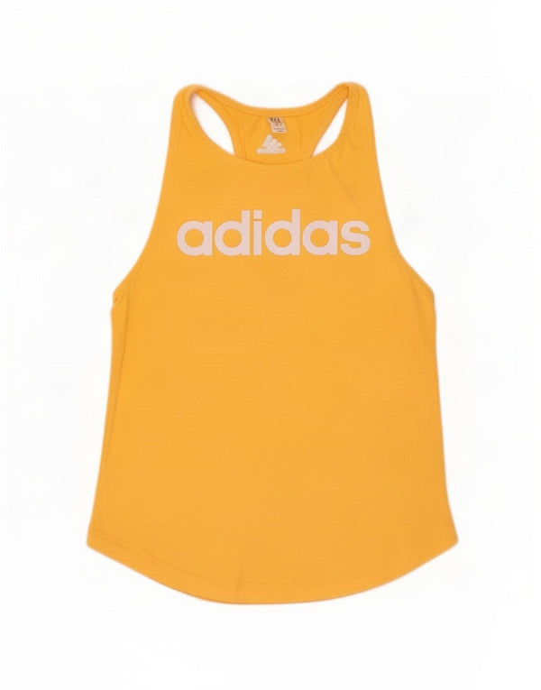 Adidas Mujer Gráfico Chaleco Top UK 4/6 XS Amarillo Algodón