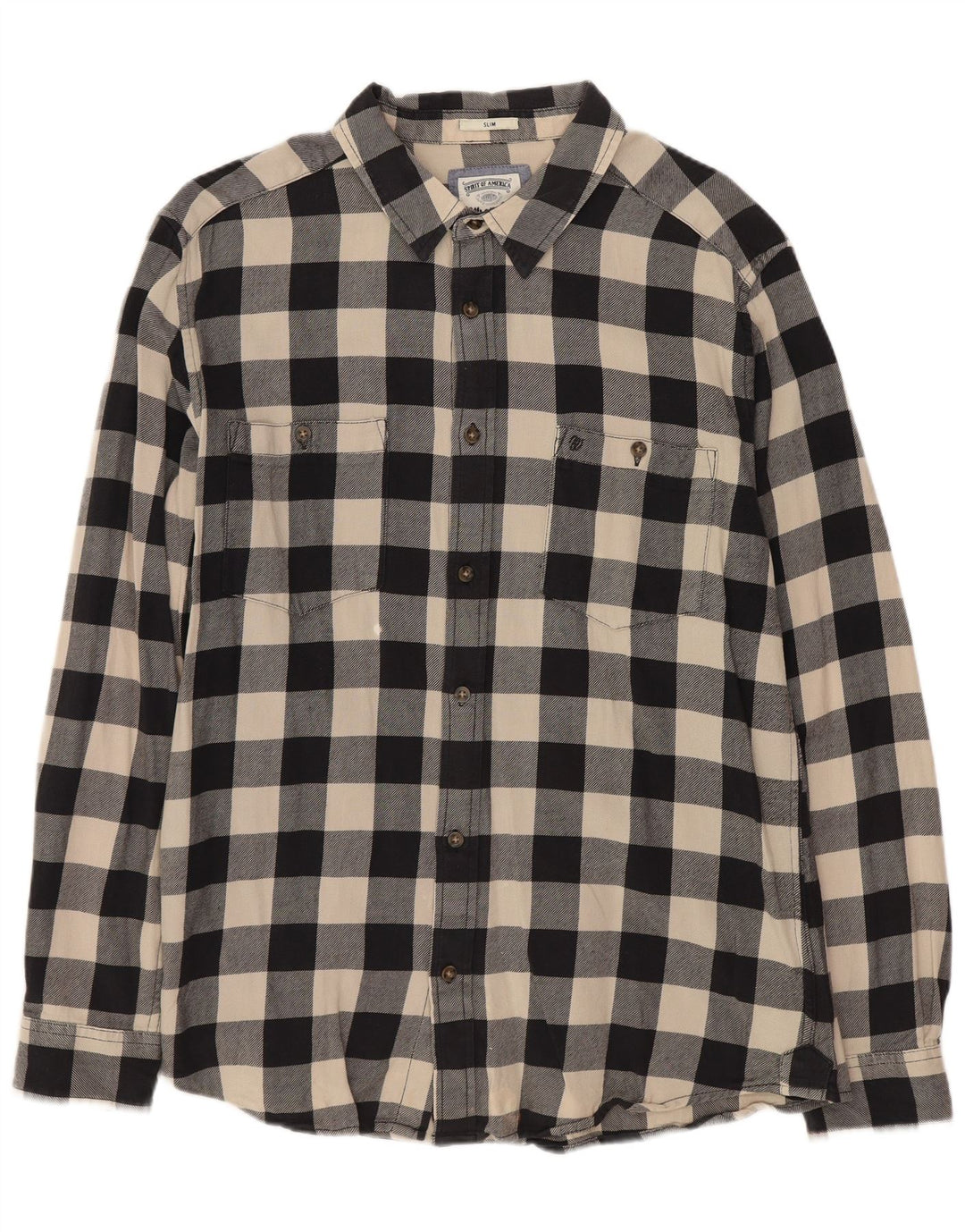 WRANGLER Camisa de franela delgada para hombre XL Algodón a cuadros negro