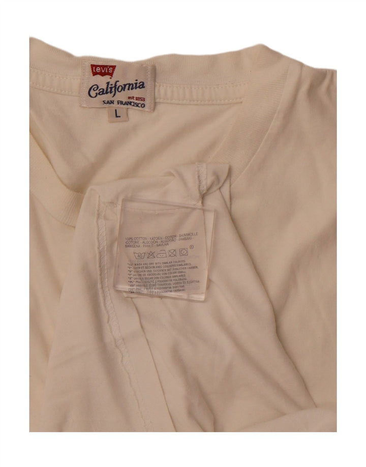Levi's Camiseta para mujer Top UK 46 Large White Cotton
