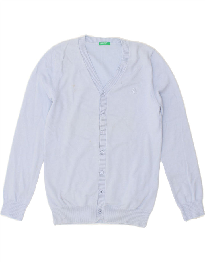 BENETTON Boys Cardigan Sweater 8-9 Years Large Blue Cotton | Vintage Benetton | Thrift | Second-Hand Benetton | Used Clothing | Messina Hembry 