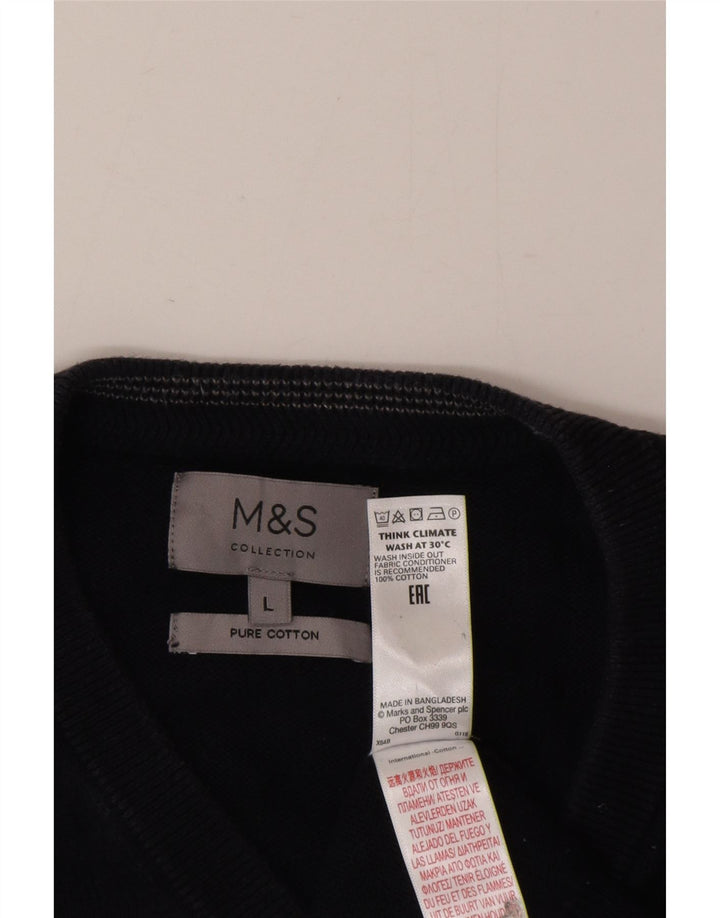 Marks & Spencer - Camiseta sin mangas para hombre, talla grande, algodón azul marino