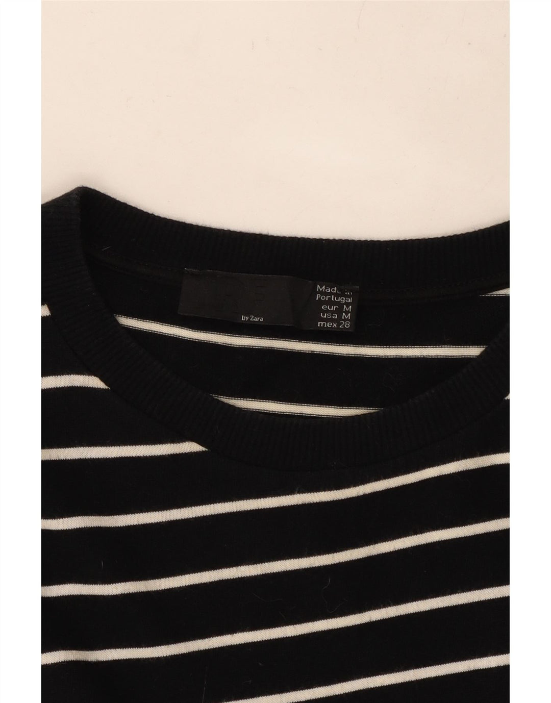 ZARA Mujer Vestido Asimétrico Manga 3/4 UK 44 Mediano Rayas Negras