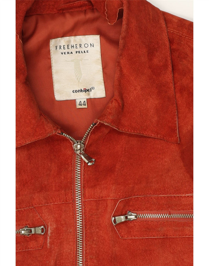 CONBIPEL Chaqueta de cuero para mujer IT 44 Cuero naranja mediano