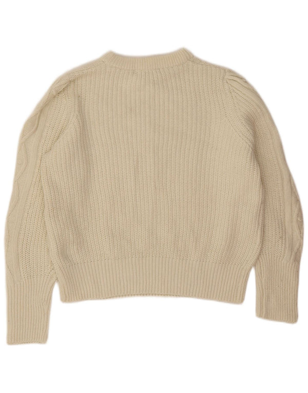 Marks & Spencer Jersey con Cuello Barco para Mujer UK 46 Grande Poliéster Beige