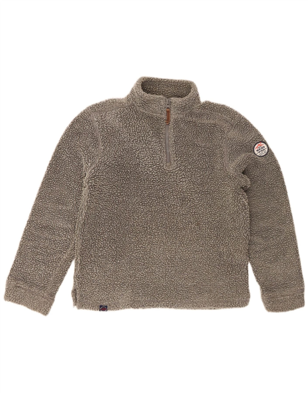 Weird Fish Jersey de forro polar con cuello y cremallera para hombre, tamaño pequeño, poliéster gris