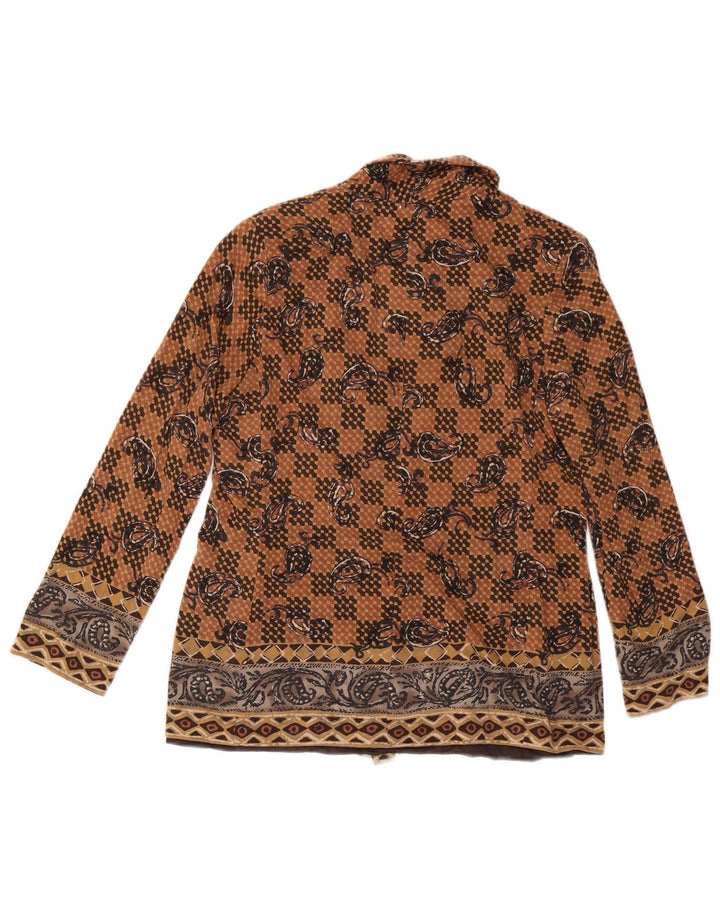 LUISA SPAGNOLI Chaqueta blazer de 2 botones para mujer IT 48 XL Marrón Paisley