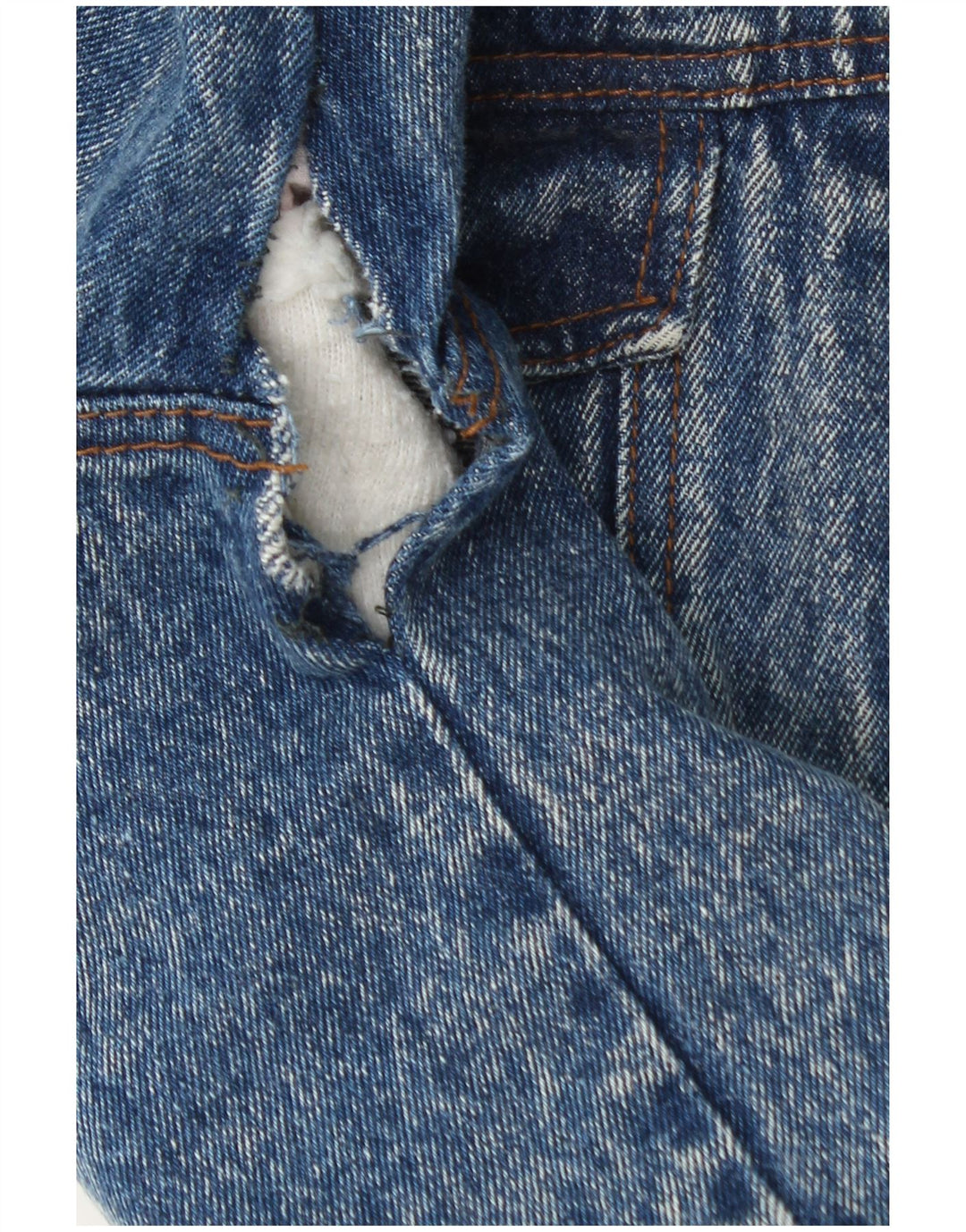 Vintage Hombres Sherpa Denim Chaqueta IT 48 Algodón Azul Medio