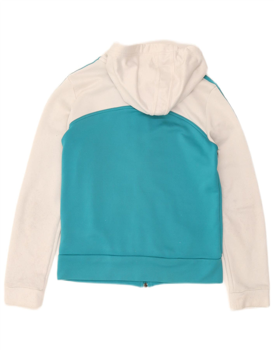 Adidas - Sudadera con capucha para mujer con cremallera, poliéster, color blanco mediano, Reino Unido 12