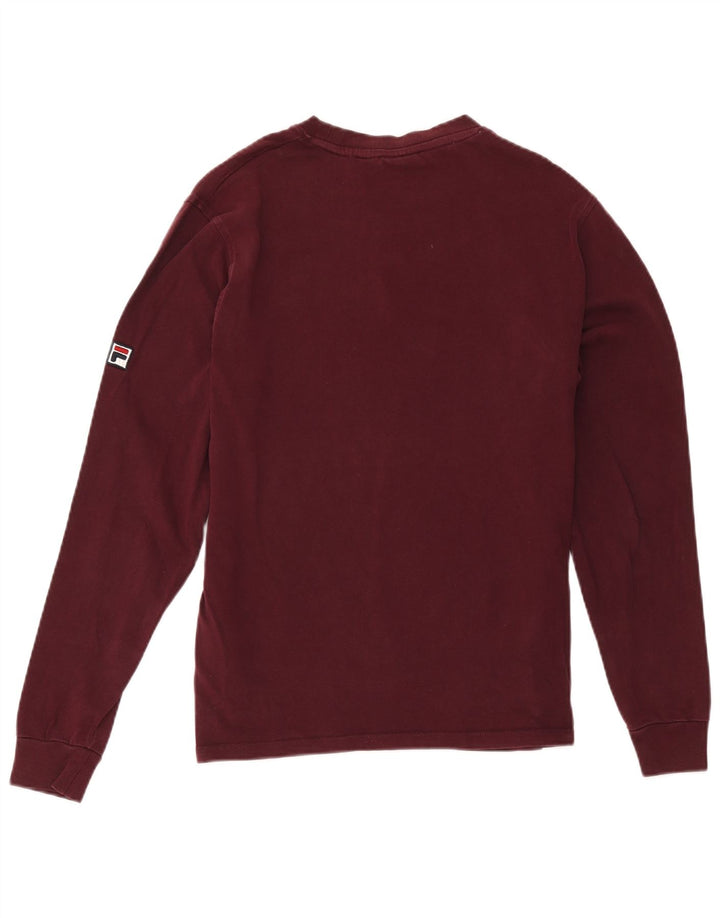 Fila Hombre Top Manga Larga Pequeño Algodón Borgoña