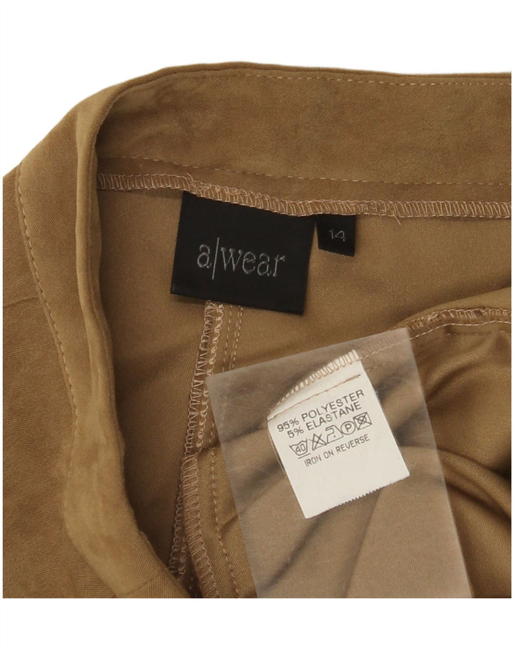 A WEAR Pantalones casuales con corte de bota para mujer UK 44 Medium W30 L32 Beige Poliéster