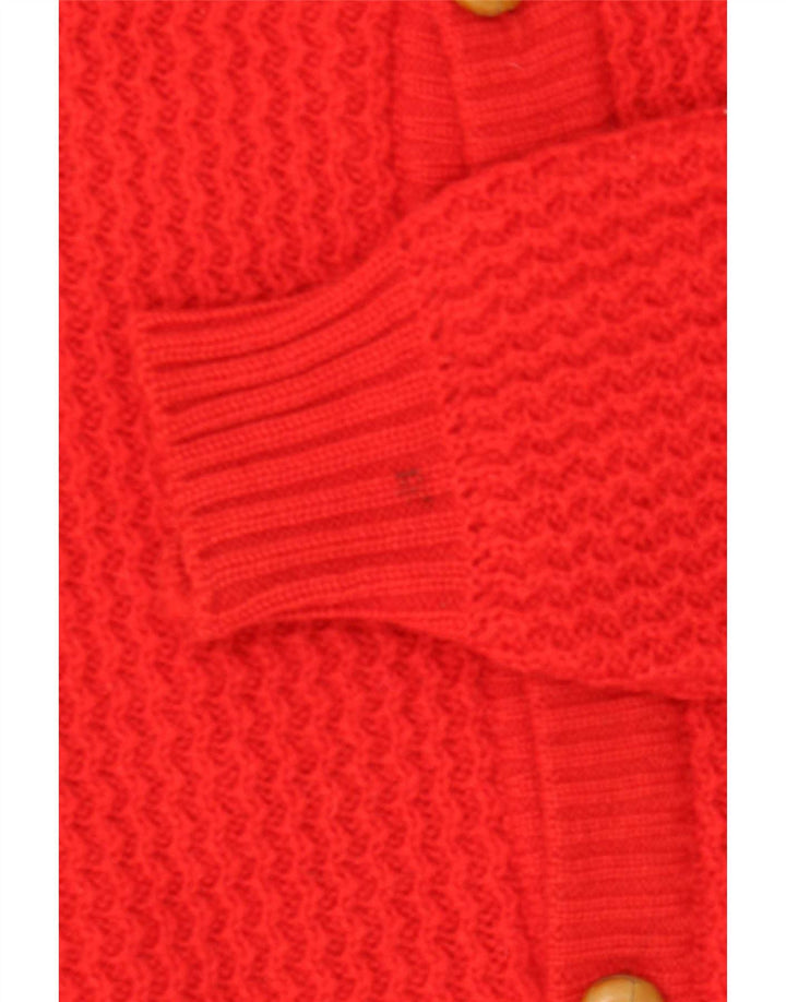 Vintage hombres Cardigan suéter medio rojo