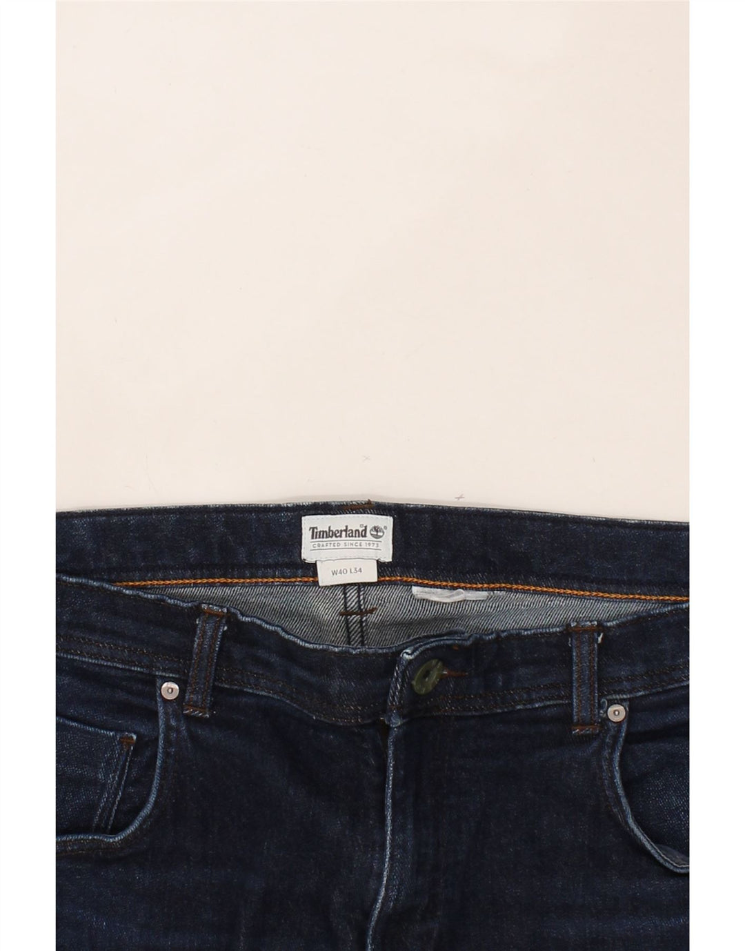 TIMBERLAND Womens Cropped Jeans W40 L25 Navy Blue Vintage Timberland and Second-Hand Timberland from Messina Hembry 