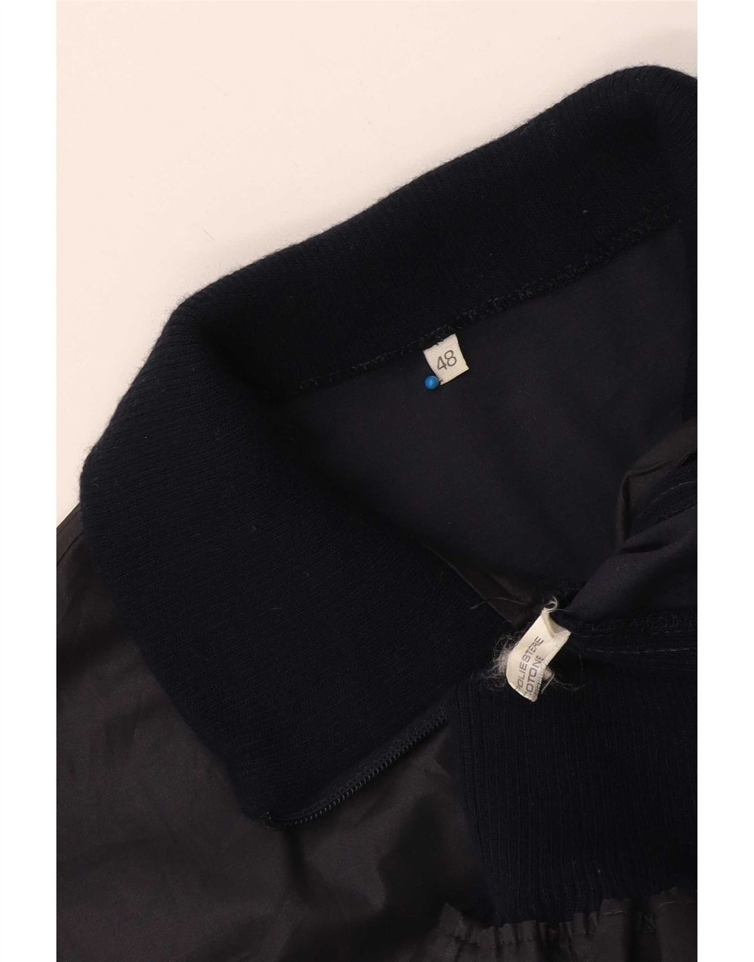 Chaqueta bomber vintage para mujer IT 48 XL Azul marino Colorblock Poliéster