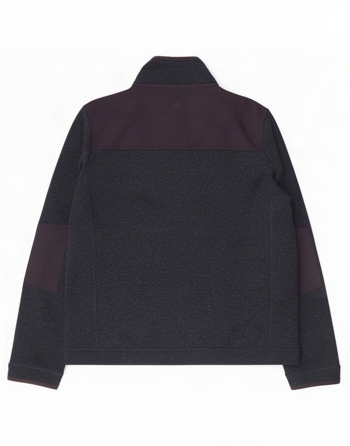 Sudadera con capucha y cuello con cremallera para hombre de Fat Face, jersey grande de poliéster moteado en azul marino