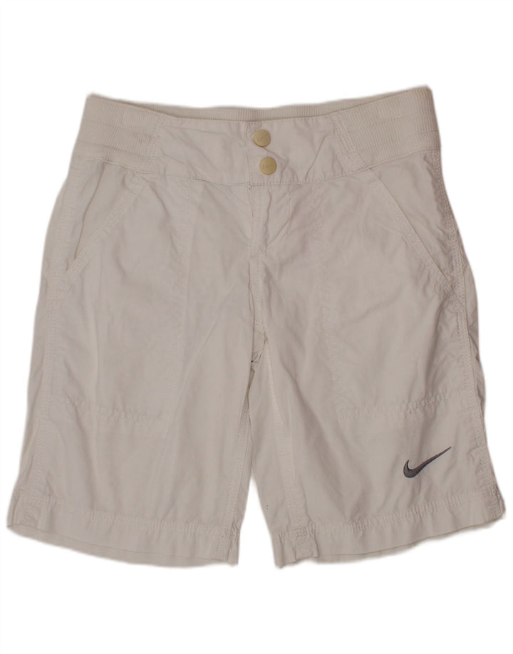 NIKE Pantalones cortos chinos para niños, 8-9 años, pequeño, W26, algodón blanco