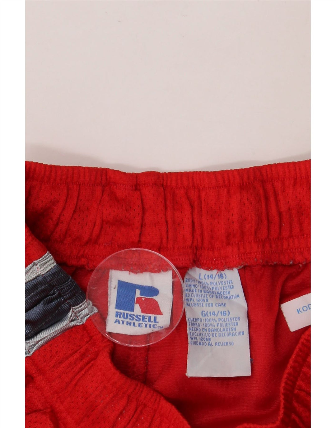 RUSSELL ATHLETIC Pantalones cortos deportivos para niños 14-15 años Grande Rojo Colorblock