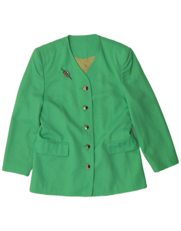 Michael H. Chaqueta tipo blazer de 5 botones para mujer, Reino Unido 44, color verde medio, clásico