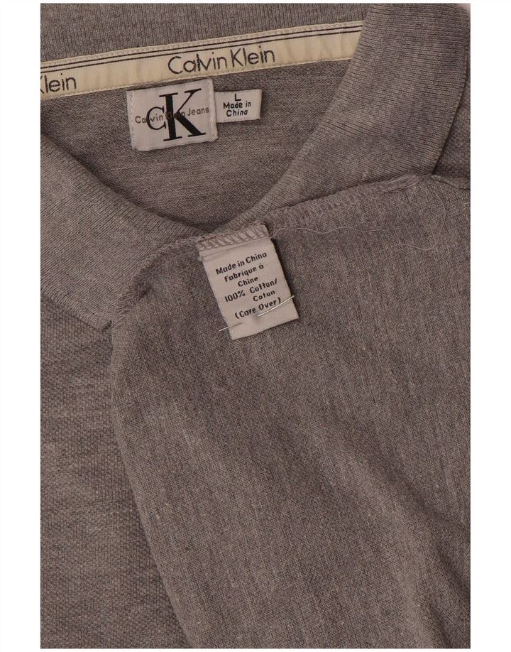 Polo Calvin Klein para hombre de algodón gris grande