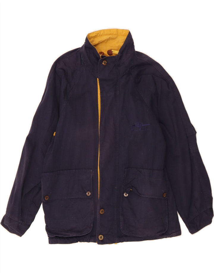 VINTAGE Mens Reversible Jacket UK 40 Large Navy Blue Cotton Vintage Vintage and Second-Hand Vintage from Messina Hembry 