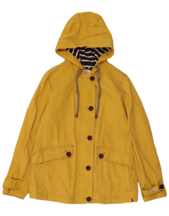 JOULES Chaqueta impermeable con capucha para mujer UK 8 Small Yellow Cotton