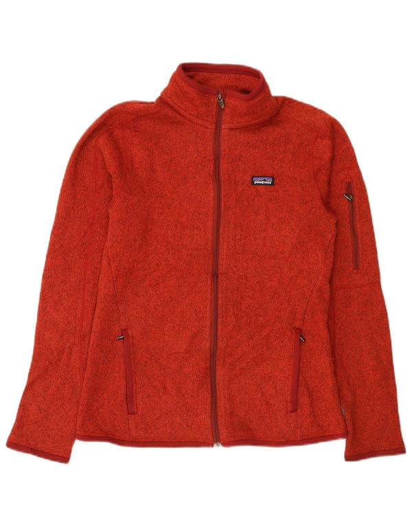 Patagonia Mujer Chándal Top Chaqueta UK 10 Small Rojo Moteado Poliéster