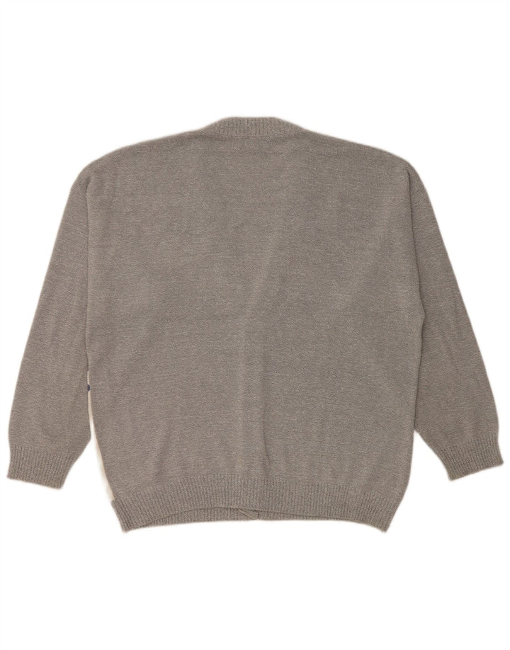 JAC Cárdigan para hombre IT 52 Large Gris Colorblock Algodón